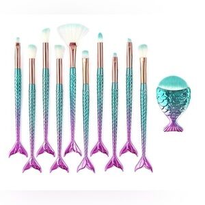 Mermaid Makeup Brush Set - Blue and Purple